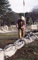 Wilson Rowe preparing pound nets