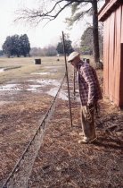 Wilson Rowe drying his pound nets