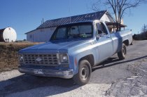 Waterman's truck near Branson Cove and Branson Cove Marina Store