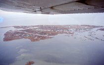View out of plane window, Tangier Island
