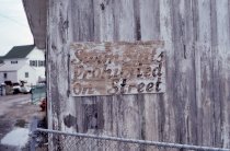 "Swimsuits Prohibited on Street, sign on Tangier Island