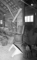 Interior of Willard Norris boatshop