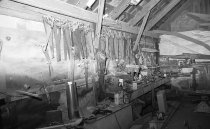 Interior of Willard Norris' boatshop