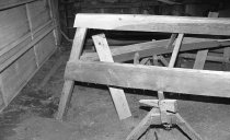 Wooden skiff, bow detail under construction