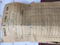 Receipt Robert F. Lewis & Son