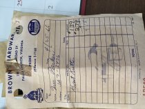 Browns Harware Receipt