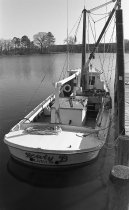 Round-stern workboat Katy B. moored at Winegar's Railway