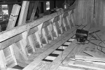 A Willard Norris wooden deadrise under construction