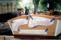 Leslie Cook and her Wright Skiff "Just Swell"