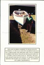 Willard Norris at his Boat Shop on Lovers Lane in Deltaville, VA