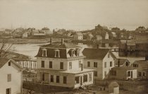 Back view of houses which face onto E. Commercial Street