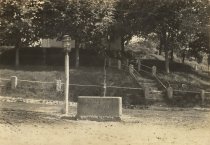 Town pump with Masonic Hall in background