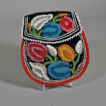 Beaded pouch, 19th-c