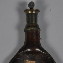 Pressed Leather & Brass Shot Flask (19th-Century)