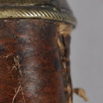 Pressed Leather & Brass Shot Flask (19th-Century)