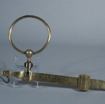 Ring handled brass beam & poise of grain scale