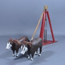 Stump Puller? & Oxen Team Carving