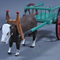 Single Ox Cart Folk Art Carving