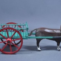 Single Ox Cart Folk Art Carving