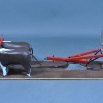 Folk Art Oxen Pulling a Plow