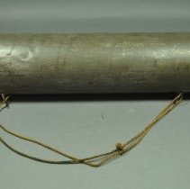 Horizontal view of case, with double cord strap