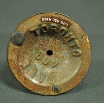 View of underside with maker's mark