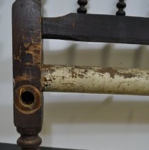 Headboard proper right leg inside view