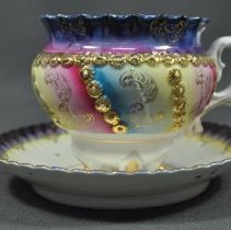 Cup and saucer, side view