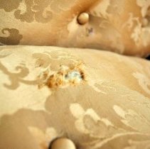 Close up on damage on cushion