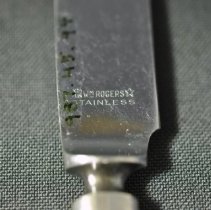 Under side view close up on trademark