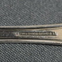 Under side view close up of trademark