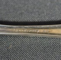 Under side view close up on trademark