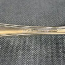 Under side view close up of trademark