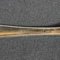 Under side view close up on trademark