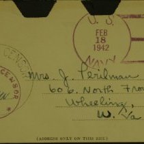 Postcard to Mrs. J. Perilman