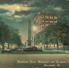 Nathaniel Green Monument and Germania Bank Building, Savannah, Ga.