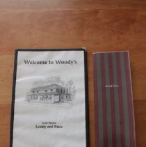 Wine list from Woody's restaurant