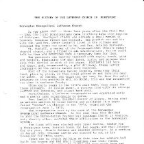 The History of the Lutheran Church in Northport