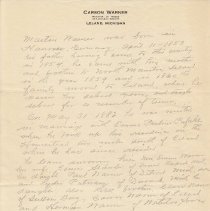 Biography note re: Martin Warner