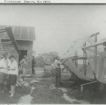 Fisherman drying his nets