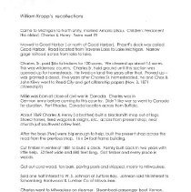 William Kropp's Recollections