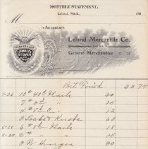 Leland Mercantile Co. Monthy Statement