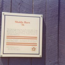 Shalda barn plaque