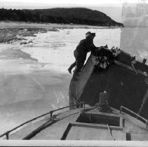 Fish boat stuck in Ice