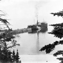 Car ferry at dock on North Manitou Island