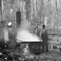 Making maple syrup in the woods