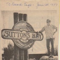Suttons Bay Sign Newspaper Cut Out