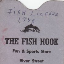 Fish Hook License 1978 paper holder