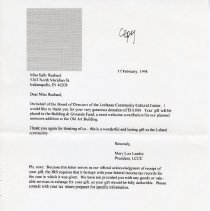 Letter from President of LCCC