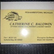 Catherine Baldwin - Ottawa Indian Quillworker & Basket-Maker
